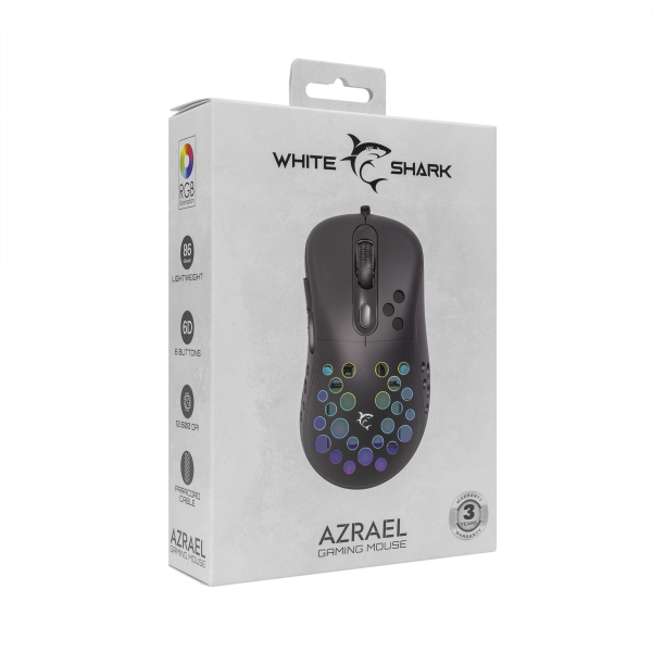 White Shark MIŠ GM-5013 AZRAEL / 12.800 DPI - Crni - Slika 7