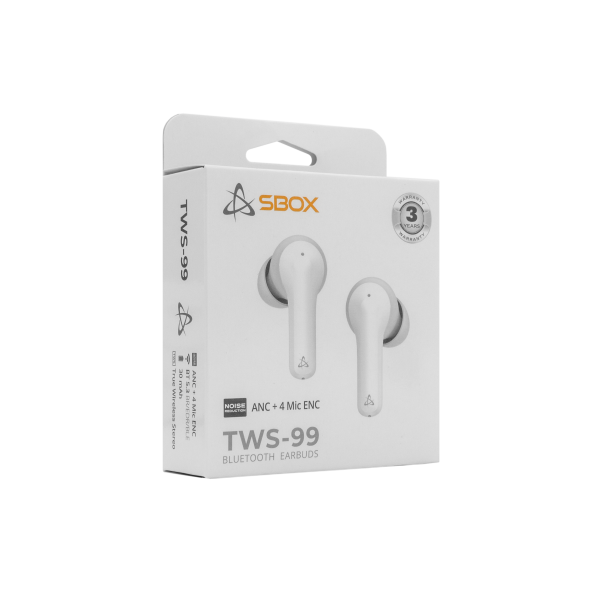 EARBUDS Slušalice + mikrofon SBOX Bluetooth EB-TWS99 Bijele / ANC+ 4 Mic ENC - Slika 5