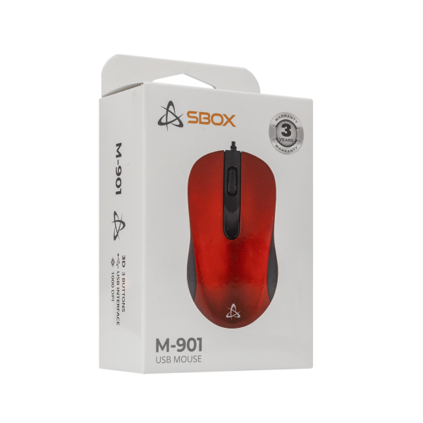 SBOX ŽIČANI MIŠ M-901 Crveni - Slika 3