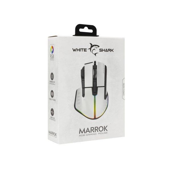 White Shark MIŠ GM-9006 MARROK Bijeli RGB / 12.000 dpi - Slika 6