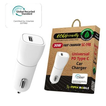 Maxmobile auto adapter pd fast charge type c sc 198 30w grs 5021 1002070036 1