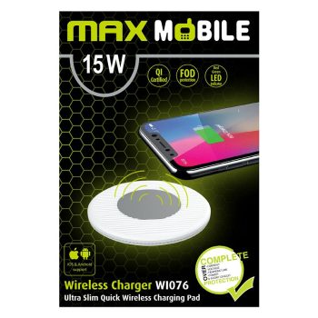 Maxmobile bezicni punjac wi 076 qc quick charge 15w bijeli 1002080024