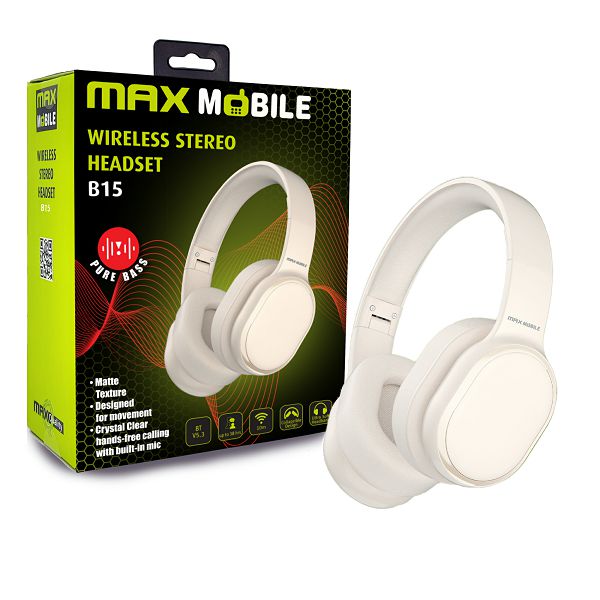 Maxmobile slusalice bluetooth b15 headset stereo beige 24283 1003030031