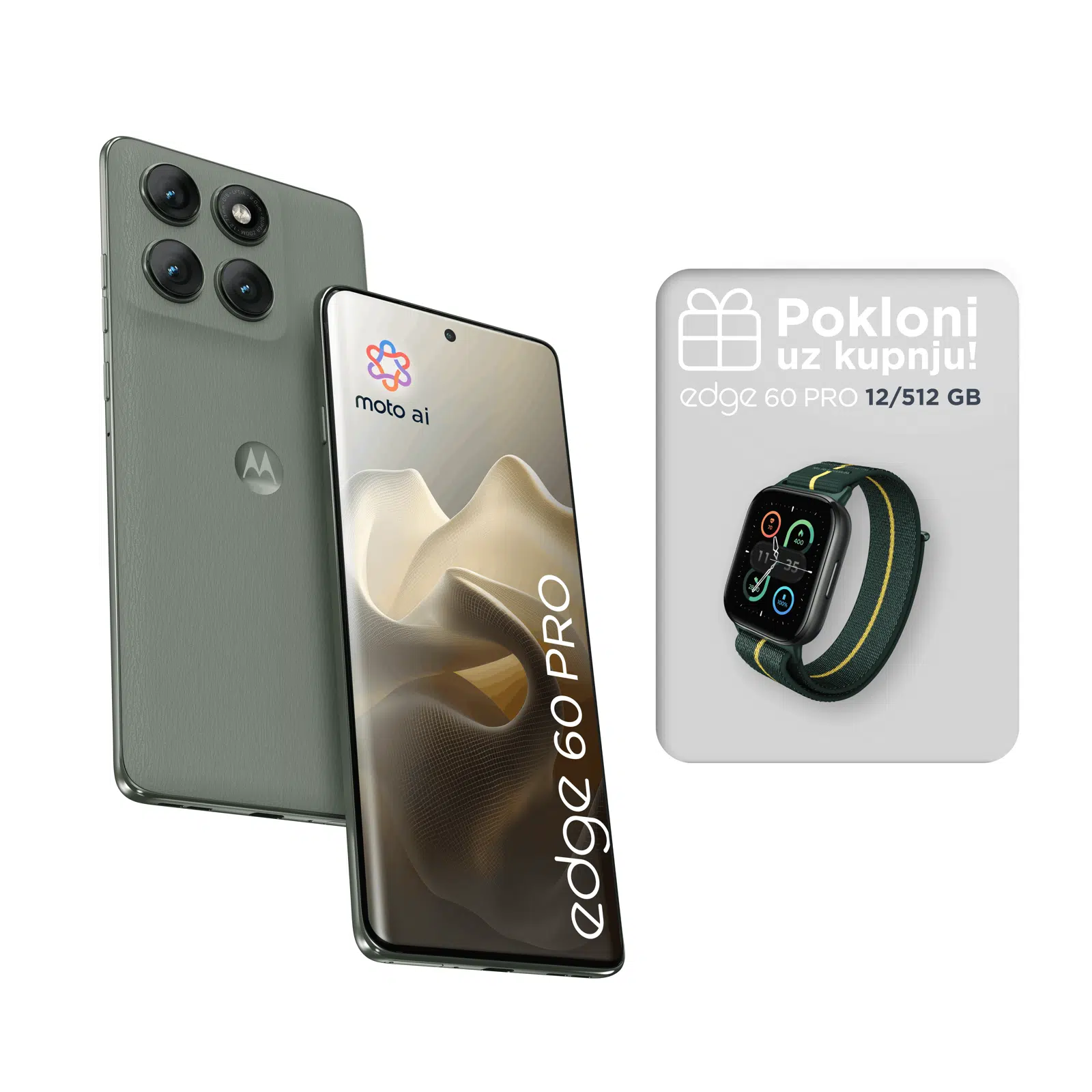 Motorola edge 60 pro 12 gb 512 gb pantone shadow green poklon