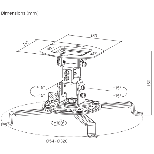 STROPNI STALAK ZA PROJEKTOR SBOX PM-18 - Slika 5