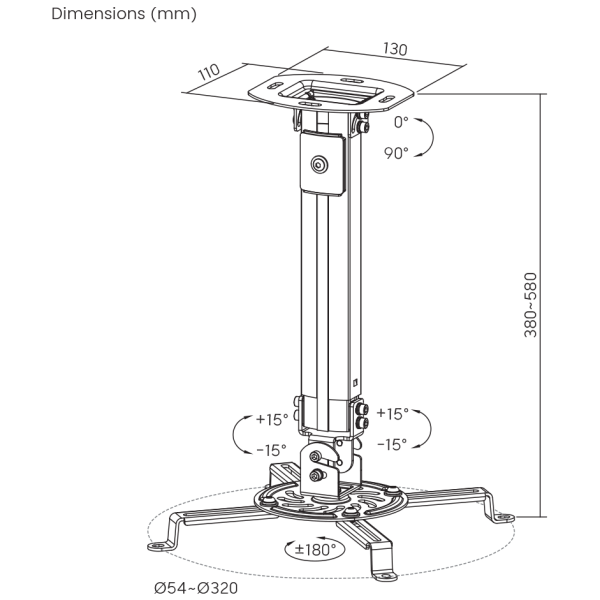 STROPNI STALAK ZA PROJEKTOR SBOX PM-18S - Slika 7
