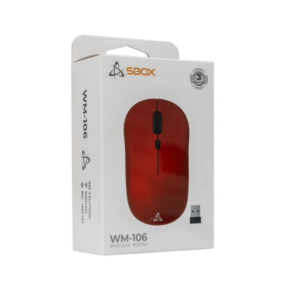 SBOX BEŽIČNI MIŠ WM-106 Crveni - Slika 4