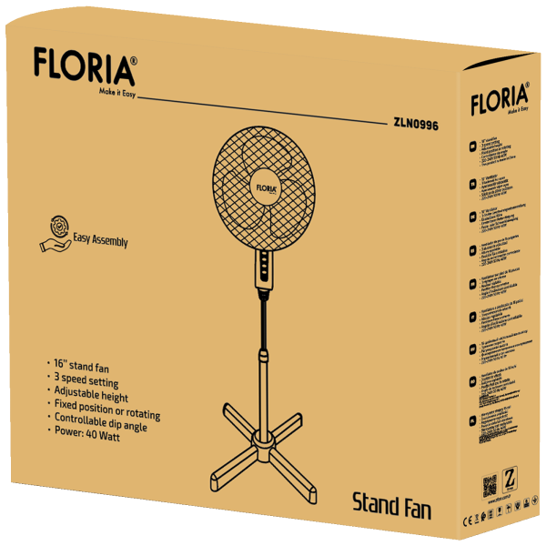 Floria Ventilator sa postoljem, promjer 40 cm, 40 W - ZLN0996 - Slika 3