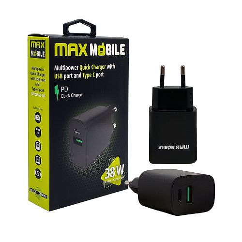 Maxmobile kucni punjac pd qc30 duo type c 20wusb 18w 2utr306 1002080025