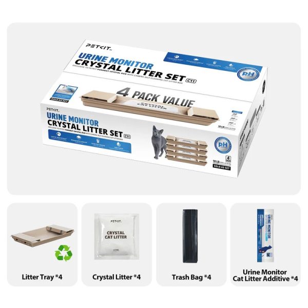 Petkit urine monitor crystal litter set ph detection kristalni pijesak za macke set od 4 kom