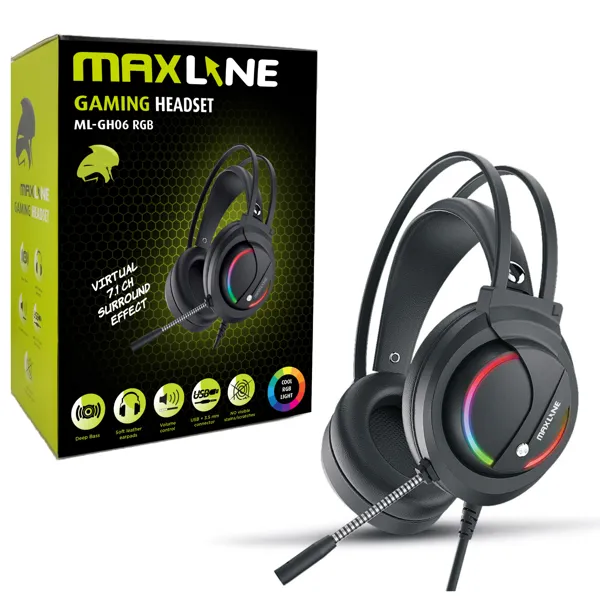 Maxline slusalice ml gh06 rgb usb35mm 71 pcps4ps5 mic 42782