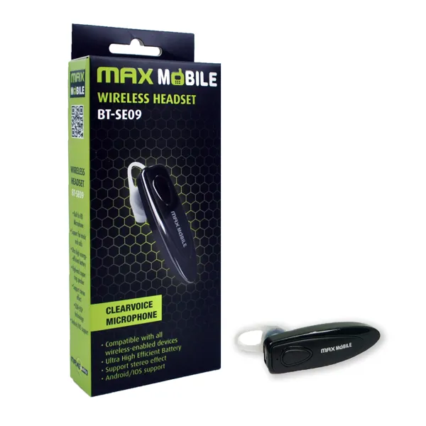 Maxmobile slusalica bluetooth mono bt se09 handsfree crna 77042