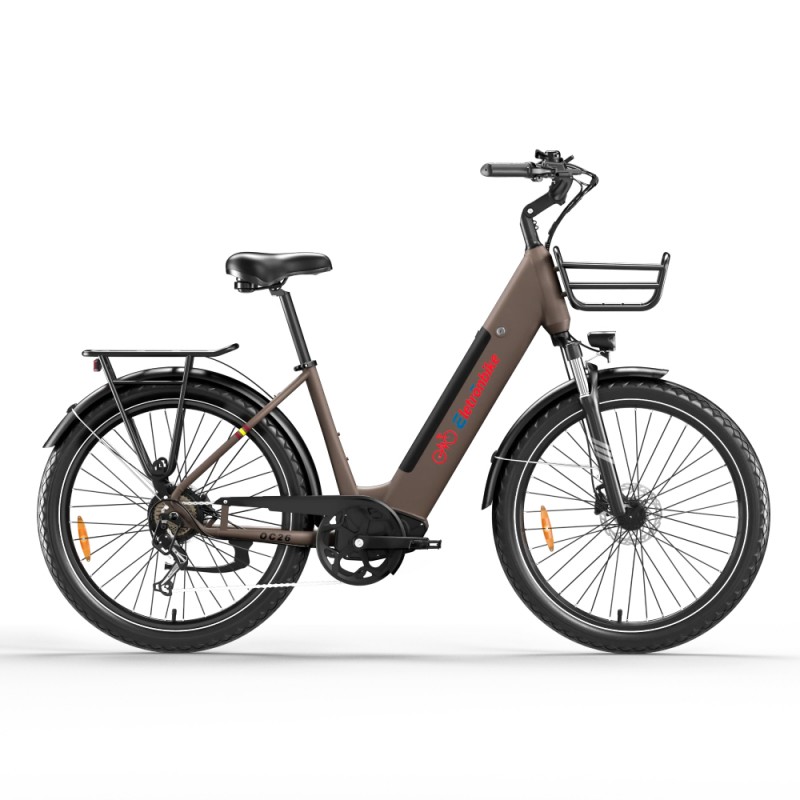 Eletronbike oc26 elektricni bicikl smedi